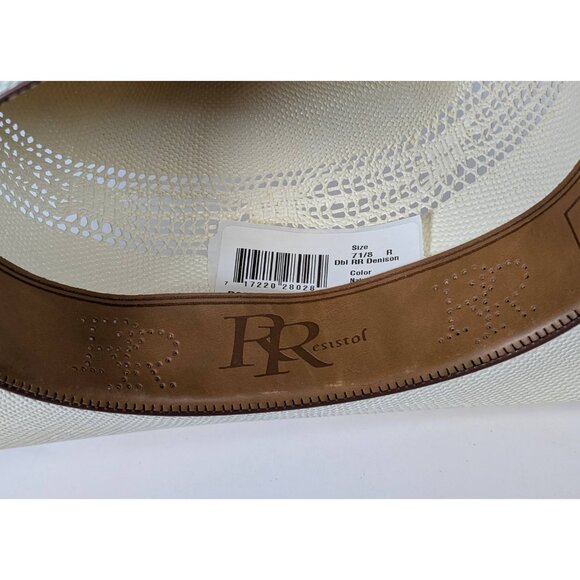 Resistol Denison Double RR Collection 7X Bangora Straw Cowboy Hat Size 7 1/8 - Picture 7 of 8